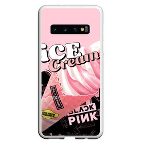 Чехол для Samsung Galaxy S10 с принтом BLACKPINK ICE CREAM в Тюмени, Силикон | Область печати: задняя сторона чехла, без боковых панелей | Тематика изображения на принте: black pink | blackpink | ice cream | k pop | блэкпинк | дженни | джису | к поп | лиса | розэ