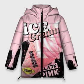 Женская зимняя куртка 3D с принтом BLACKPINK ICE CREAM в Тюмени, верх — 100% полиэстер; подкладка — 100% полиэстер; утеплитель — 100% полиэстер | длина ниже бедра, силуэт Оверсайз. Есть воротник-стойка, отстегивающийся капюшон и ветрозащитная планка. 

Боковые карманы с листочкой на кнопках и внутренний карман на молнии | black pink | blackpink | ice cream | k pop | блэкпинк | дженни | джису | к поп | лиса | розэ