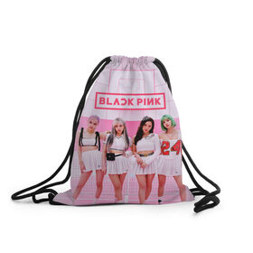 Рюкзак-мешок 3D с принтом BLACKPINK в Тюмени, 100% полиэстер | плотность ткани — 200 г/м2, размер — 35 х 45 см; лямки — толстые шнурки, застежка на шнуровке, без карманов и подкладки | black pink | blackpink | k pop | блэкпинк | дженни | джису | к поп | лиса | розэ