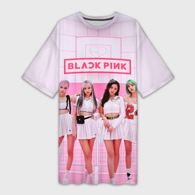 Платье-футболка 3D с принтом BLACKPINK в Тюмени,  |  | black pink | blackpink | k pop | блэкпинк | дженни | джису | к поп | лиса | розэ