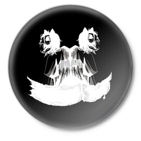 Значок с принтом Магистр Кусь 3 в Тюмени,  металл | круглая форма, металлическая застежка в виде булавки | cat | game | logo | rpg | skull | игровой | игры | кот | кусь | лого | логотип | череп
