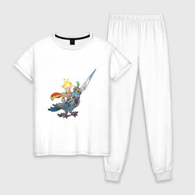 Женская пижама хлопок с принтом TRDGARPG, Worthy Heart hunter, концепт арт, Всадник, персонаж в Тюмени, 100% хлопок | брюки и футболка прямого кроя, без карманов, на брюках мягкая резинка на поясе и по низу штанин | 