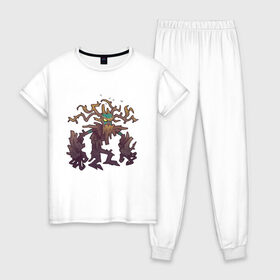 Женская пижама хлопок с принтом TRDGARPG, Worthy Heart hunter, концепт арт, Дерево, персонаж в Тюмени, 100% хлопок | брюки и футболка прямого кроя, без карманов, на брюках мягкая резинка на поясе и по низу штанин | 