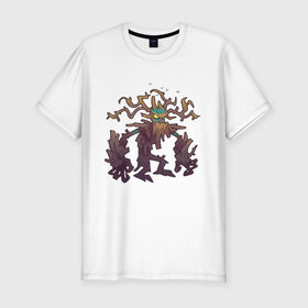 Мужская футболка хлопок Slim с принтом TRDGARPG, Worthy Heart hunter, концепт арт, Дерево, персонаж в Тюмени, 92% хлопок, 8% лайкра | приталенный силуэт, круглый вырез ворота, длина до линии бедра, короткий рукав | 