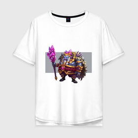 Мужская футболка хлопок Oversize с принтом TRDGARPG, король гномов, посох, камни в Тюмени, 100% хлопок | свободный крой, круглый ворот, “спинка” длиннее передней части | Тематика изображения на принте: 