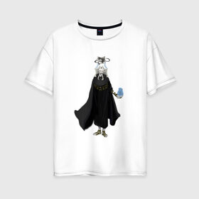 Женская футболка хлопок Oversize с принтом Демон в Тюмени, 100% хлопок | свободный крой, круглый ворот, спущенный рукав, длина до линии бедер
 | fantasy | monster | демон | магия | монстр | скелет | фэнтези