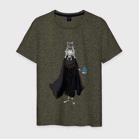 Мужская футболка хлопок с принтом Демон в Тюмени, 100% хлопок | прямой крой, круглый вырез горловины, длина до линии бедер, слегка спущенное плечо. | fantasy | monster | демон | магия | монстр | скелет | фэнтези