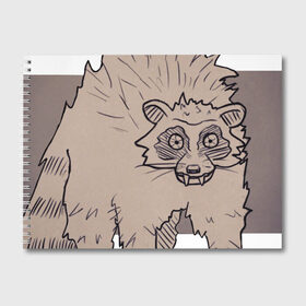 Альбом для рисования с принтом Голодный и злой енот в Тюмени, 100% бумага
 | матовая бумага, плотность 200 мг. | Тематика изображения на принте: 