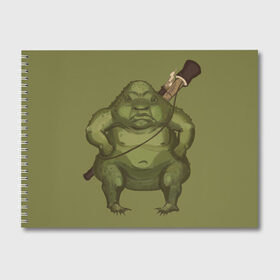 Альбом для рисования с принтом Жаба в Тюмени, 100% бумага
 | матовая бумага, плотность 200 мг. | Тематика изображения на принте: fantasy | monster | жаба | животные | земноводные | лягушка | монстр | фэнтези