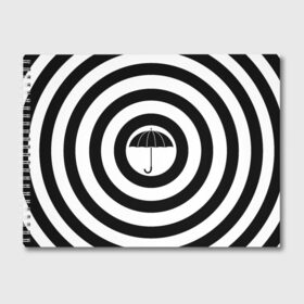 Альбом для рисования с принтом Узор Академия Амбрелла в Тюмени, 100% бумага
 | матовая бумага, плотность 200 мг. | Тематика изображения на принте: академия | амбрелла | белый | зонт | полосы | узор | фильм | черный