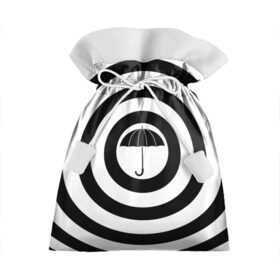 Подарочный 3D мешок с принтом Узор Академия Амбрелла в Тюмени, 100% полиэстер | Размер: 29*39 см | академия | амбрелла | белый | зонт | полосы | узор | фильм | черный