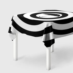 Скатерть 3D с принтом Узор Академия Амбрелла в Тюмени, 100% полиэстер (ткань не мнется и не растягивается) | Размер: 150*150 см | академия | амбрелла | белый | зонт | полосы | узор | фильм | черный