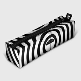 Пенал 3D с принтом Узор Академия Амбрелла в Тюмени, 100% полиэстер | плотная ткань, застежка на молнии | академия | амбрелла | белый | зонт | полосы | узор | фильм | черный