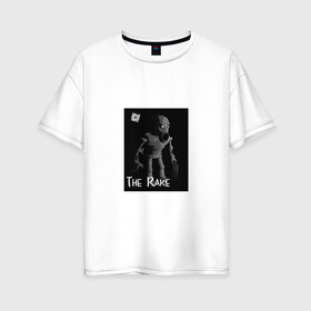 Женская футболка хлопок Oversize с принтом Roblox The Rake в Тюмени, 100% хлопок | свободный крой, круглый ворот, спущенный рукав, длина до линии бедер
 | game | monster | piggy | roblox | the rake | игра | монстр | рейк | роблокс | хоррор.страшный | чудовище