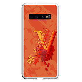 Чехол для Samsung Galaxy S10 с принтом Valentinos Gang CP 2077 в Тюмени, Силикон | Область печати: задняя сторона чехла, без боковых панелей | Тематика изображения на принте: city | cyberpunk | gang | night | valentinos | андроид | киберпанк | киборг | найт | робот | сити