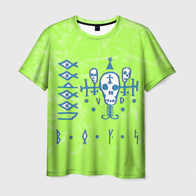 Мужская футболка 3D с принтом Voodoo Boys Gang CP 2077 в Тюмени, 100% полиэфир | прямой крой, круглый вырез горловины, длина до линии бедер | Тематика изображения на принте: boys | city | cyberpunk | gang | night | voodoo | андроид | киберпанк | киборг | найт | робот | сити
