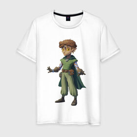 Мужская футболка хлопок с принтом Герой в Тюмени, 100% хлопок | прямой крой, круглый вырез горловины, длина до линии бедер, слегка спущенное плечо. | зеленый | маг | фэнтези