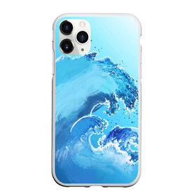Чехол для iPhone 11 Pro матовый с принтом Волна с фоном в Тюмени, Силикон |  | Тематика изображения на принте: акварель | брызги | вода | волны | море | океан