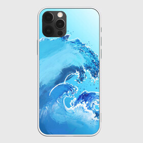 Чехол для iPhone 12 Pro Max с принтом Волна с фоном в Тюмени, Силикон |  | Тематика изображения на принте: акварель | брызги | вода | волны | море | океан