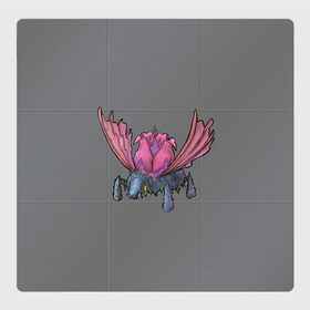 Магнитный плакат 3Х3 с принтом Цветочный жук в Тюмени, Полимерный материал с магнитным слоем | 9 деталей размером 9*9 см | bug | flower | pink | wings | жук | лоза | насекомое | розовый | цветы