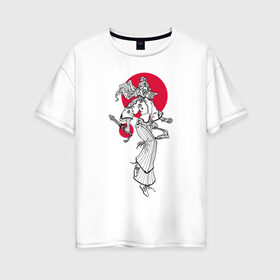 Женская футболка хлопок Oversize с принтом Dancer Танцовщица 01 в Тюмени, 100% хлопок | свободный крой, круглый ворот, спущенный рукав, длина до линии бедер
 | 