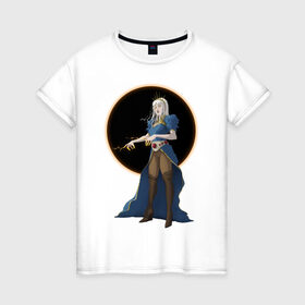Женская футболка хлопок с принтом Темная колдунья в Тюмени, 100% хлопок | прямой крой, круглый вырез горловины, длина до линии бедер, слегка спущенное плечо | ведьма | девушка | колдунья | маг | магия | фэнтези