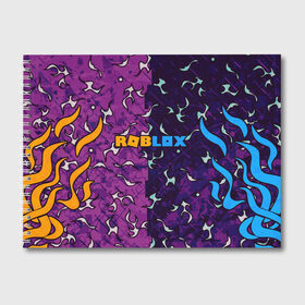 Альбом для рисования с принтом Roblox | Роблокс в Тюмени, 100% бумага
 | матовая бумага, плотность 200 мг. | 2 цвета | game | roblox | абстракция | игра | огонь | пламя | роблокс