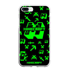 Чехол для iPhone 7Plus/8 Plus матовый с принтом Minecraft в Тюмени, Силикон | Область печати: задняя сторона чехла, без боковых панелей | minecraft | алекс | белый | блоки | ведьма | взрывчатка | визера | волк | гаст | добывать | дракон | зеленый куб | зомби | игра | крафт | крипер | кубики | лошадка | майн | майнкрафт | манкрафт | овечка | оцелот