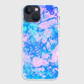 Чехол для iPhone 13 mini с принтом Нежные краски в Тюмени,  |  | abstract | blue | casual | casual style | pink | texture | абстрактный рисунок | абстракция | блики | брызги | вода | волны | градиент | краски | мазки | море | морская | пастельные цвета | повседневный | пятна красок