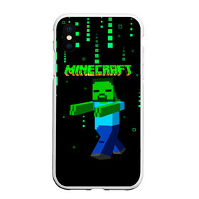 Чехол для iPhone XS Max матовый с принтом Minecraft в Тюмени, Силикон | Область печати: задняя сторона чехла, без боковых панелей | minecraft | алекс | белый | блоки | ведьма | взрывчатка | визера | волк | гаст | добывать | дракон | зеленый куб | зомби | игра | крафт | крипер | кубики | лошадка | майн | майнкрафт | манкрафт | овечка | оцелот
