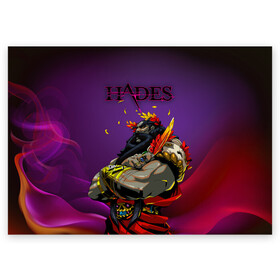 Поздравительная открытка с принтом Hades в Тюмени, 100% бумага | плотность бумаги 280 г/м2, матовая, на обратной стороне линовка и место для марки
 | game | games | hades | аид | арт | загрей | хадес | хадэс