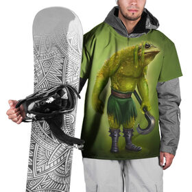 Накидка на куртку 3D с принтом Bullywug в Тюмени, 100% полиэстер |  | Тематика изображения на принте: art | жаба | жабалюд | зеленый фон