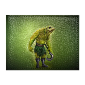 Обложка для студенческого билета с принтом Bullywug в Тюмени, натуральная кожа | Размер: 11*8 см; Печать на всей внешней стороне | Тематика изображения на принте: art | жаба | жабалюд | зеленый фон