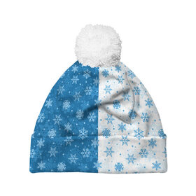 Шапка 3D c помпоном с принтом С Новым Годом! в Тюмени, 100% полиэстер | универсальный размер, печать по всей поверхности изделия | merry christmas | дед мороз | ёлка | зима | мороз | новый год | подарок | праздник | рождество | с новым годом | санта клаус | снег | снеговик | снегурочка | снежинки | снежные узоры | узоры