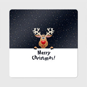 Магнит виниловый Квадрат с принтом Merry Christmas в Тюмени, полимерный материал с магнитным слоем | размер 9*9 см, закругленные углы | christmas | merry christmas | santa claus | дед мороз | ёлка | новогодние олени | новый год | оленёнок бэмби | оленёнок рудольф | орнамент | с новым годом | санта клаус | свитер с оленями | снегурочка | снежинки | узоры