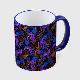 Кружка с принтом Purple Leopards в Тюмени, керамика | ёмкость 330 мл | Тематика изображения на принте: 