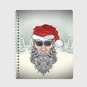 Тетрадь с принтом to be Santa в Тюмени, 100% бумага | 48 листов, плотность листов — 60 г/м2, плотность картонной обложки — 250 г/м2. Листы скреплены сбоку удобной пружинной спиралью. Уголки страниц и обложки скругленные. Цвет линий — светло-серый
 | Тематика изображения на принте: new year | арт | графика | дед мороз | зима | новый год | рождество | санта