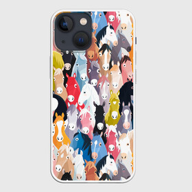 Чехол для iPhone 13 mini с принтом цветные лошади в Тюмени,  |  | horse | horseshoe | акварель | головалошади | грива | жеребец | животные | конь | лошадь | лошадьскрыльями | подкова | природа | рисуноккрасками