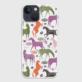 Чехол для iPhone 13 mini с принтом лошадки в Тюмени,  |  | horse | horseshoe | акварель | головалошади | грива | жеребец | животные | конь | лошадь | лошадьскрыльями | подкова | природа | рисуноккрасками
