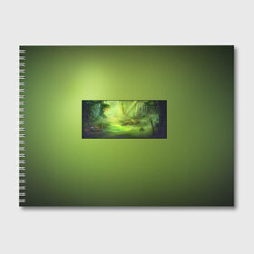 Альбом для рисования с принтом Solar swamp Солнечное Болото в Тюмени, 100% бумага
 | матовая бумага, плотность 200 мг. | болотный | зеленый | зеленый фон | солнечный