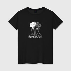 Женская футболка хлопок с принтом XXXTentacion в Тюмени, 100% хлопок | прямой крой, круглый вырез горловины, длина до линии бедер, слегка спущенное плечо | xxxtentacion | музыка | музыкант | певец | рэп | тентасьон | хип хоп