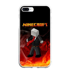 Чехол для iPhone 7Plus/8 Plus матовый с принтом Minecraft в Тюмени, Силикон | Область печати: задняя сторона чехла, без боковых панелей | minecraft | алекс | белый | блоки | ведьма | взрывчатка | визера | волк | гаст | добывать | дракон | зеленый куб | зомби | игра | крафт | крипер | кубики | лошадка | майн | майнкрафт | манкрафт | овечка | оцелот