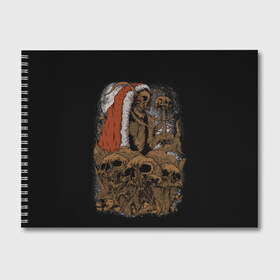 Альбом для рисования с принтом Крампус Новогодний кошмар в Тюмени, 100% бумага
 | матовая бумага, плотность 200 мг. | horror | krampus | skull | зомби | крампус | монстр | сказочный персонаж | ужасы | хоррор | череп