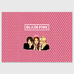 Поздравительная открытка с принтом BlackPink в Тюмени, 100% бумага | плотность бумаги 280 г/м2, матовая, на обратной стороне линовка и место для марки
 | Тематика изображения на принте: blackpink | blink | bts | exo | icecream | jennie | jisoo | korea | kpop | lisa | love | rose | блекпинк | девушки | корея | кпоп | музыка