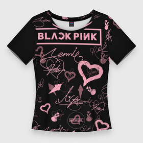 Женская футболка 3D Slim с принтом BLACKPINK в Тюмени,  |  | blackpink | blink | bts | exo | icecream | jennie | jisoo | korea | kpop | lisa | love | rose | блекпинк | девушки | корея | кпоп | музыка