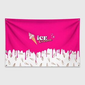 Флаг-баннер с принтом Ice Cream BlackPink в Тюмени, 100% полиэстер | размер 67 х 109 см, плотность ткани — 95 г/м2; по краям флага есть четыре люверса для крепления | blackpink | blink | bts | exo | icecream | jennie | jisoo | korea | kpop | lisa | love | rose | блекпинк | девушки | корея | кпоп | музыка