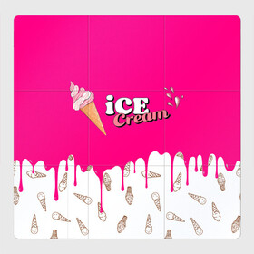 Магнитный плакат 3Х3 с принтом Ice Cream BlackPink в Тюмени, Полимерный материал с магнитным слоем | 9 деталей размером 9*9 см | blackpink | blink | bts | exo | icecream | jennie | jisoo | korea | kpop | lisa | love | rose | блекпинк | девушки | корея | кпоп | музыка