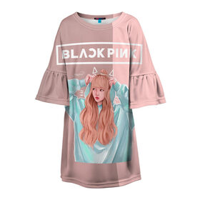 Детское платье 3D с принтом BlackPink в Тюмени, 100% полиэстер | прямой силуэт, чуть расширенный к низу. Круглая горловина, на рукавах — воланы | blackpink | blink | bts | exo | icecream | jennie | jisoo | korea | kpop | lisa | love | rose | блекпинк | девушки | корея | кпоп | музыка