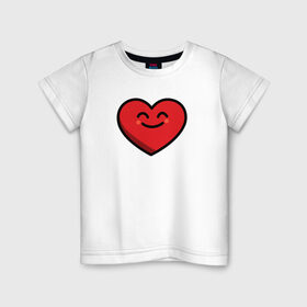 Детская футболка хлопок с принтом Сердце Дочка в Тюмени, 100% хлопок | круглый вырез горловины, полуприлегающий силуэт, длина до линии бедер | Тематика изображения на принте: family | family look | детские | для всей семьи | семейные | семья | фэмили лук