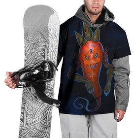 Накидка на куртку 3D с принтом Cosmo Carrot в Тюмени, 100% полиэстер |  | alien | космос | морковь | фентези
